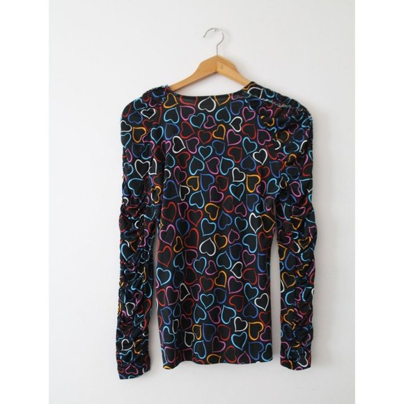 Stine Goya Carlin Printed Jersey Top 1951 Hearts Black Size Small NWT - Picture 6 of 7